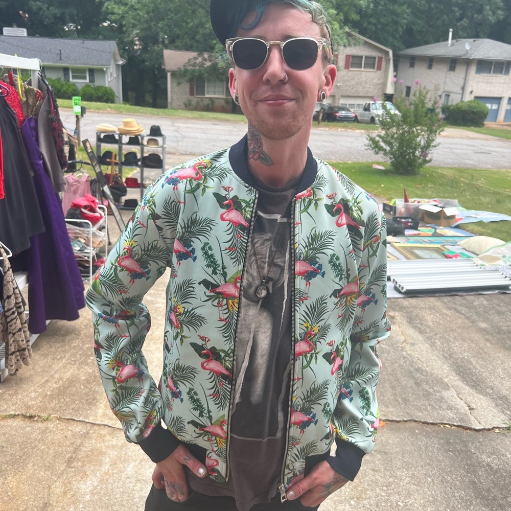 ZARA Men’s Flamingo Bomber Jacket